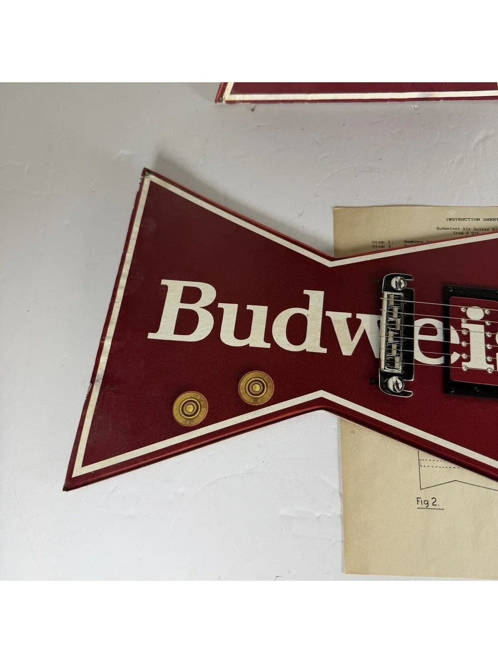 Vintage Budweiser Air Guitar Cardboard Display Lot w/ Instructions Breweriana